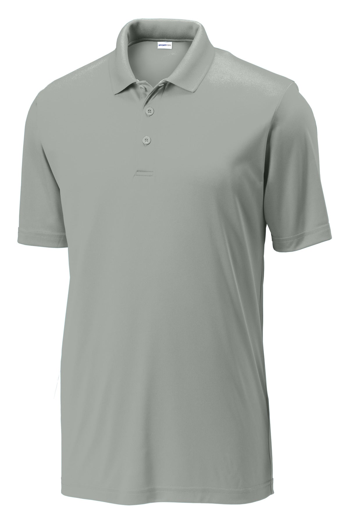 Front View of Silver Sport-Tek PosiCharge Competitor Polo. ST550 plain