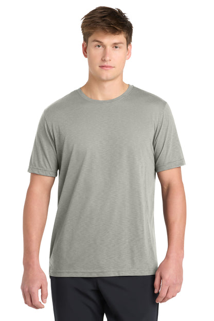 Front View of Silver Sport-Tek PosiCharge Strive Tee. ST430 plain