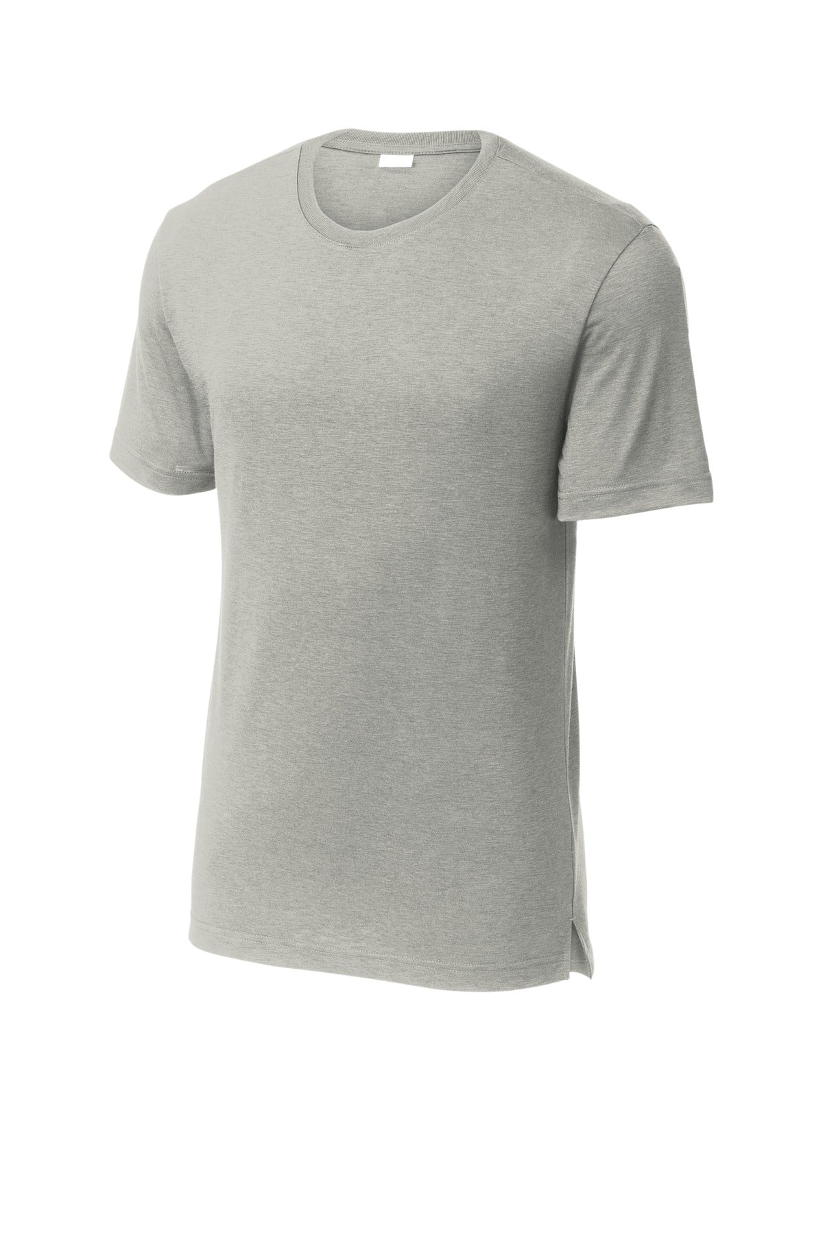 Front View of Silver Sport-Tek PosiCharge Strive Tee. ST430 plain