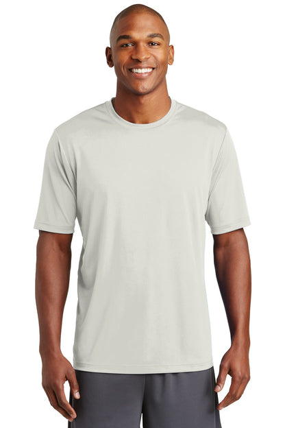 Front View of Silver Sport-Tek PosiCharge Tough Tee . ST320 plain