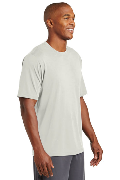 Front View of Silver Sport-Tek PosiCharge Tough Tee . ST320 plain