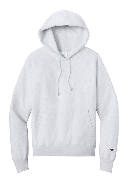 Front View of SilverGrey Champion Reverse Weave Hooded Sweatshirt S101