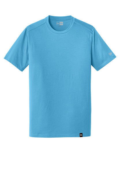 Front View of Sky Blue New Era Heritage Blend Crew Tee. NEA100 plain