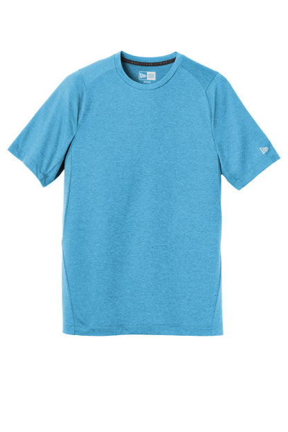 Front View of Sky Blue New Era Series Performance Crew Tee. NEA200 plain