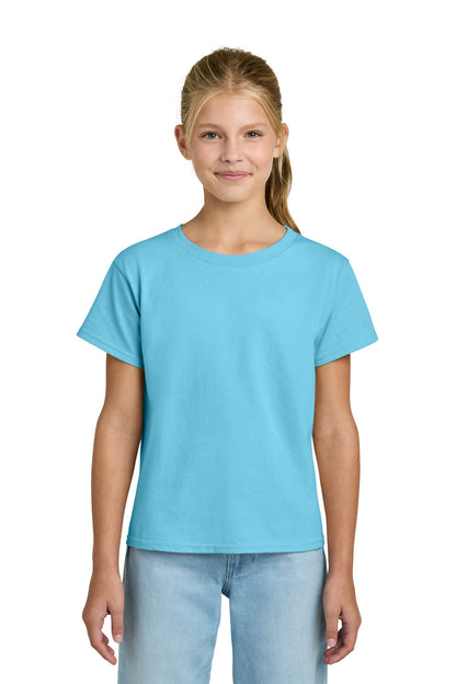 Front View of Sky Gildan Youth Light Cotton Tee 3000B plain