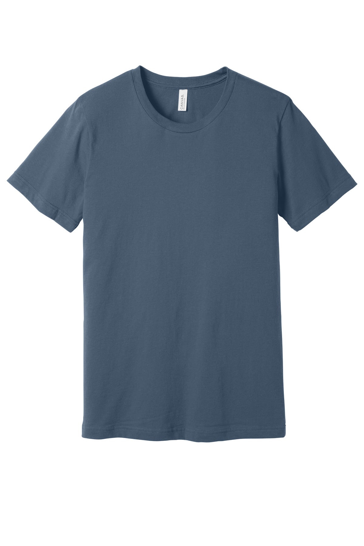 Front View of Slate BELLA+CANVAS Unisex Jersey Short Sleeve Tee. BC3001 plain