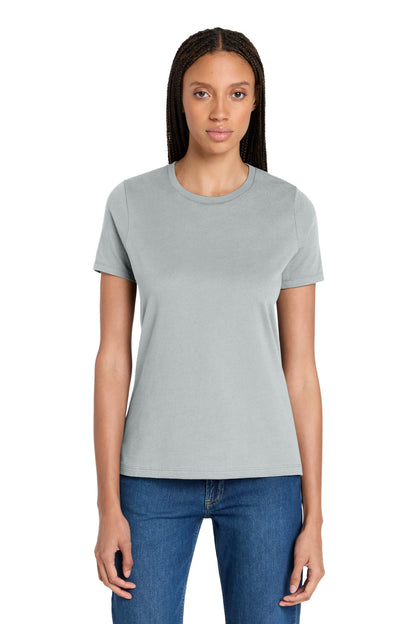 Front View of SldAthGrey BELLA+CANVAS Women's Relaxed Jersey Short Sleeve Tee. BC6400 plain