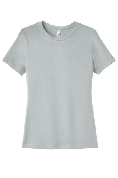 Front View of SldAthGrey BELLA+CANVAS Women's Relaxed Jersey Short Sleeve Tee. BC6400 plain