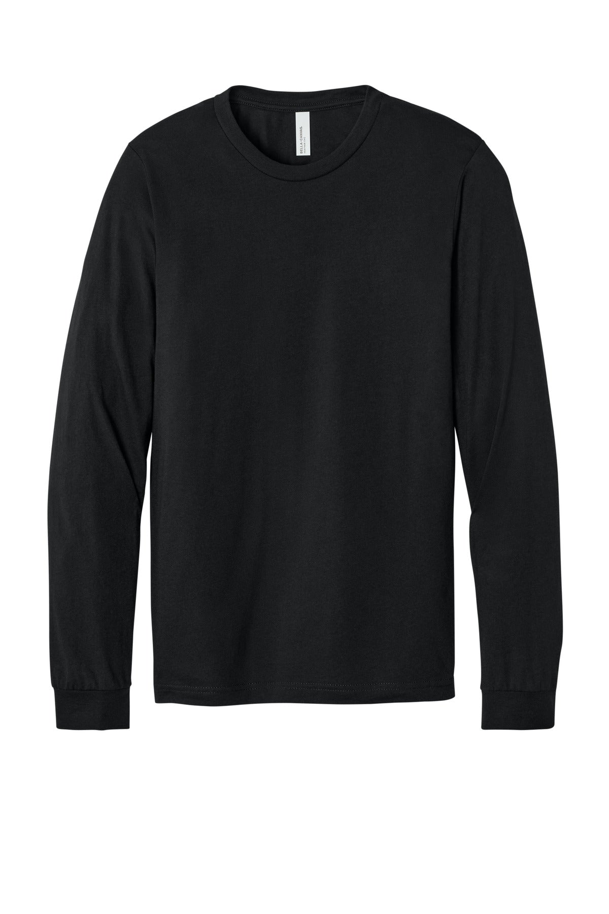 Front View of SldBkBlend BELLA+CANVAS Unisex Heather CVC Long Sleeve Tee BC3501CVC plain