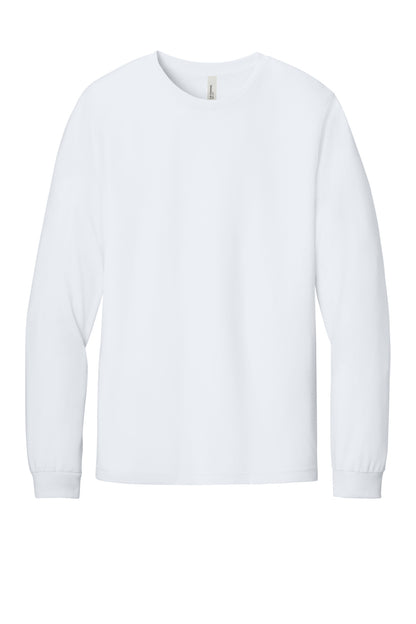 Front View of SldWhBlend BELLA+CANVAS Unisex Heather CVC Long Sleeve Tee BC3501CVC plain