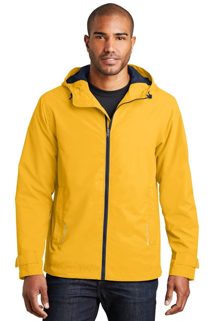 Front View of Slicker Yellow Port Authority Northwest Slicker. J7710 plain