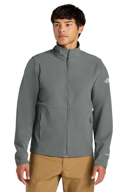 Front View of SmokedPrGy The North Face Edge Stretch Soft Shell Jacket NF0A8ENN plain
