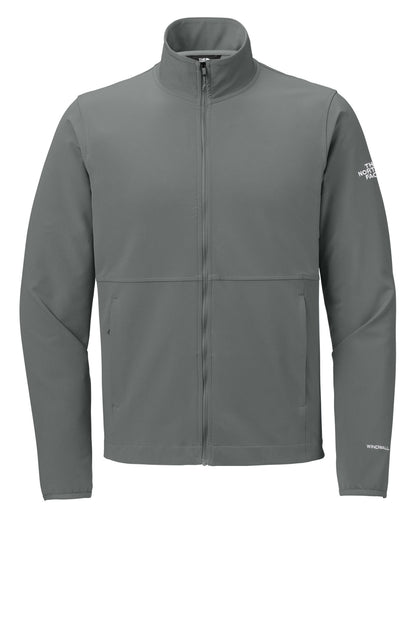 Front View of SmokedPrGy The North Face Edge Stretch Soft Shell Jacket NF0A8ENN plain