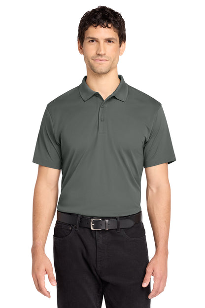 Front View of SmokeGrey Port Authority C-FREE Performance Polo K863 plain