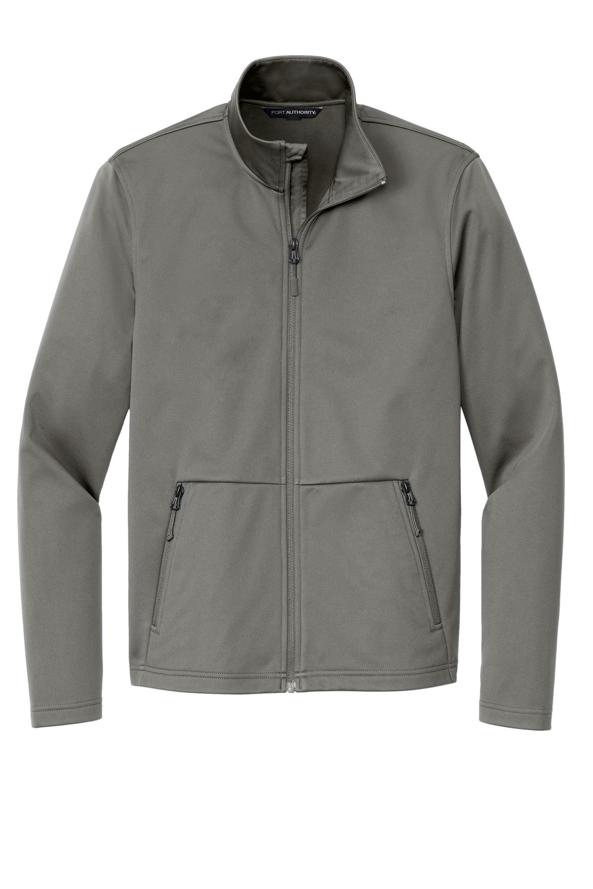 Front View of SmokeGrey Port Authority Flexshell Jacket J617 plain