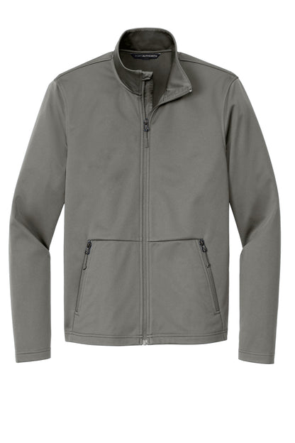 Front View of SmokeGrey Port Authority Flexshell Jacket J617 plain