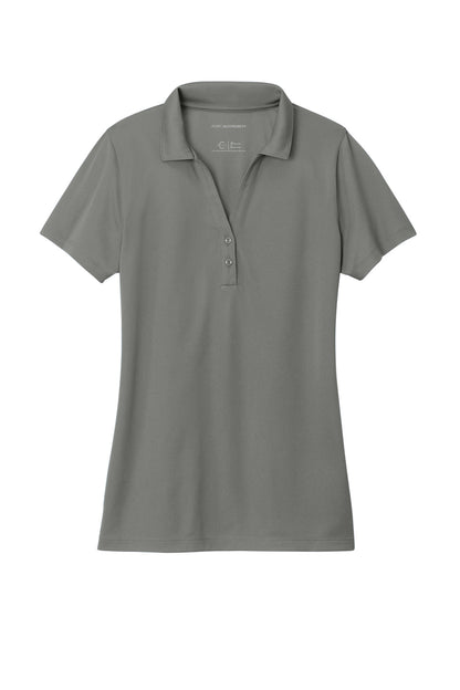Front View of SmokeGrey Port Authority Women's C-FREE Performance Polo LK863 plain