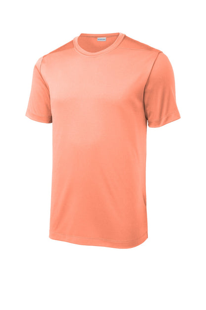 Front View of Soft Coral Sport-Tek Posi-UV Pro Tee. ST420 plain