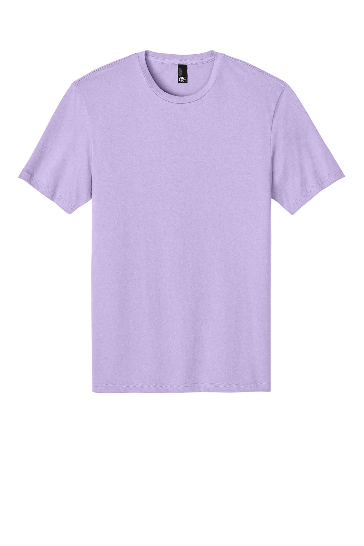 Front View of Soft Purple District Perfect Weight Tee. DT104 plain