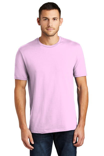 Front View of Soft Purple District Perfect Weight Tee. DT104 plain