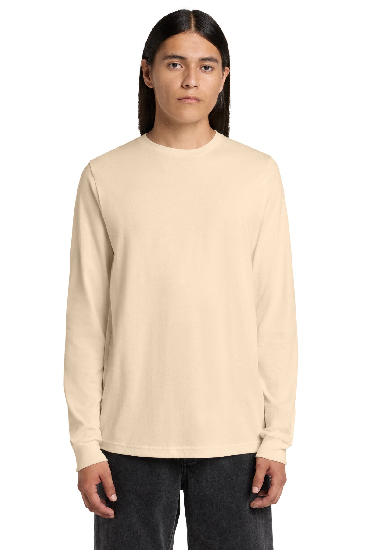 Front View of SoftCream BELLA+CANVAS Unisex Jersey Long Sleeve Tee. BC3501 plain