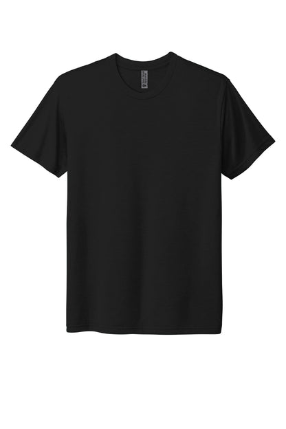 Front View of SolidBlack Next Level Apparel Adult Tri-Blend Tee. NL6010 plain
