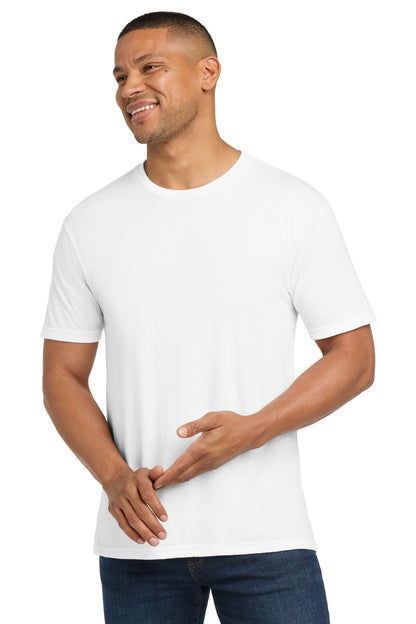 Front View of SolidWhite Next Level Apparel Adult Tri-Blend Tee. NL6010 plain