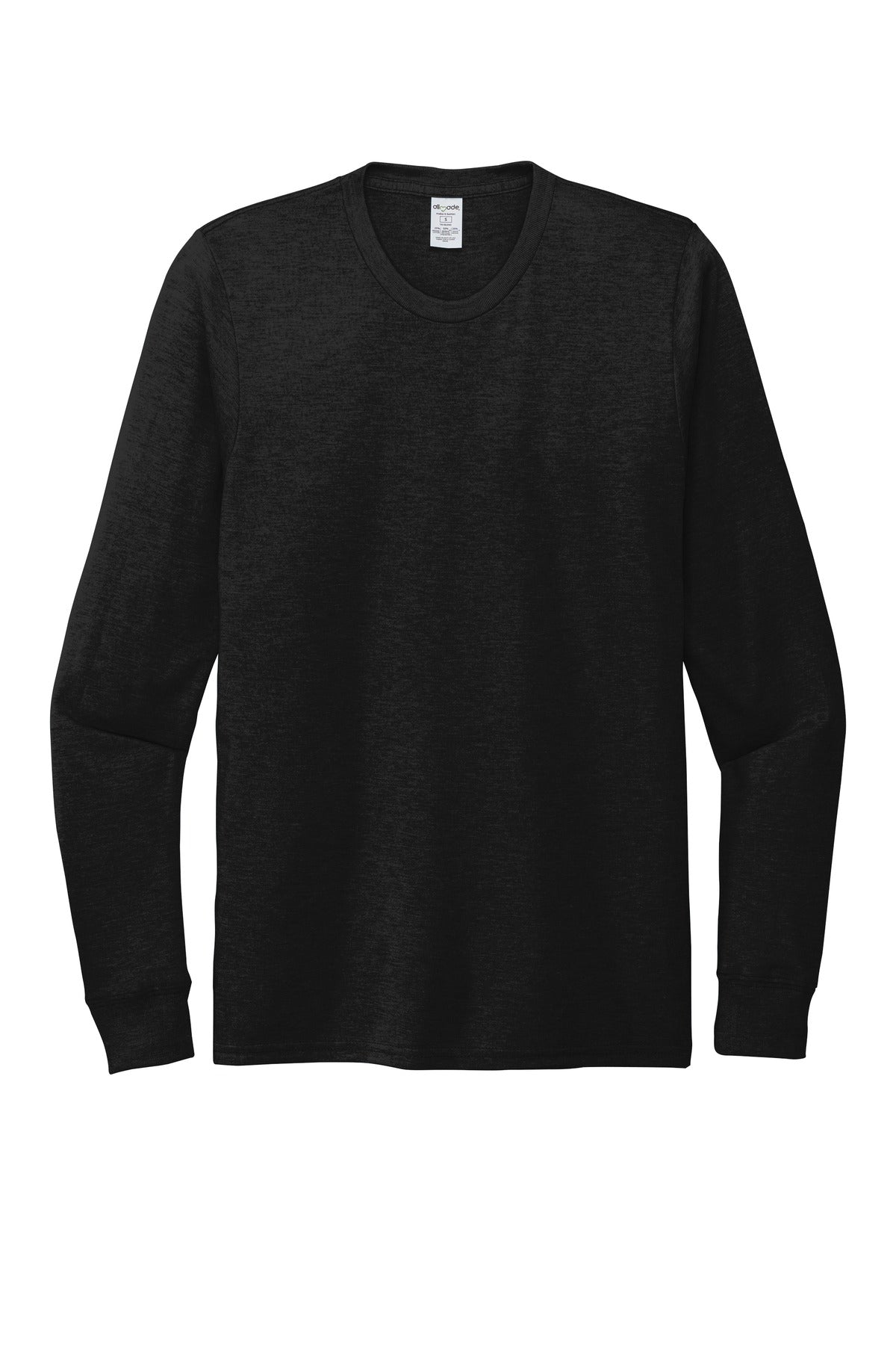 Front View of Space Black Allmade Unisex Tri-Blend Long Sleeve Tee AL6004 plain