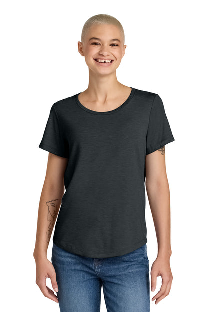 Front View of SpaceBlack Allmade Women's Relaxed Tri-Blend Scoop Neck Tee AL2015 plain