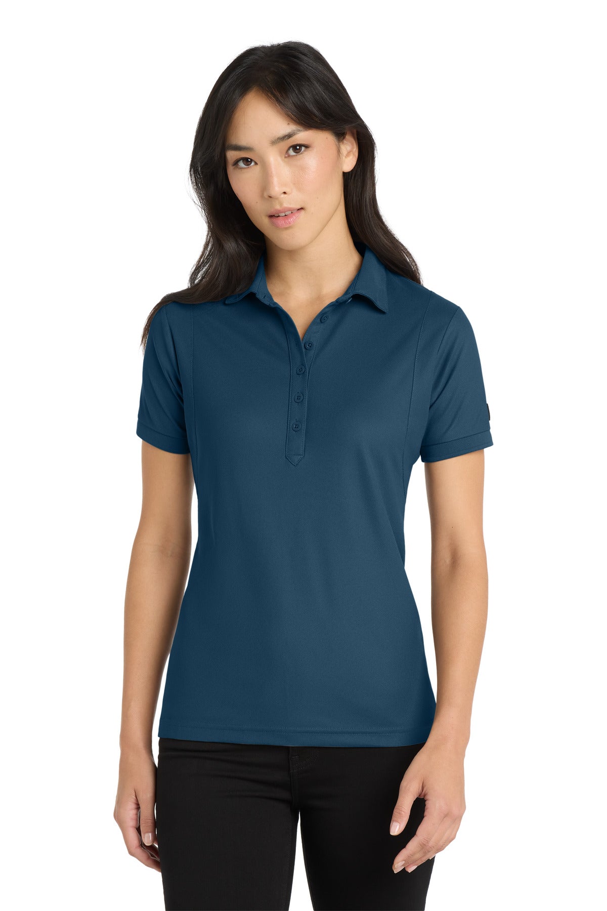Front View of Spar Blue OGIO - Jewel Polo. LOG101 plain