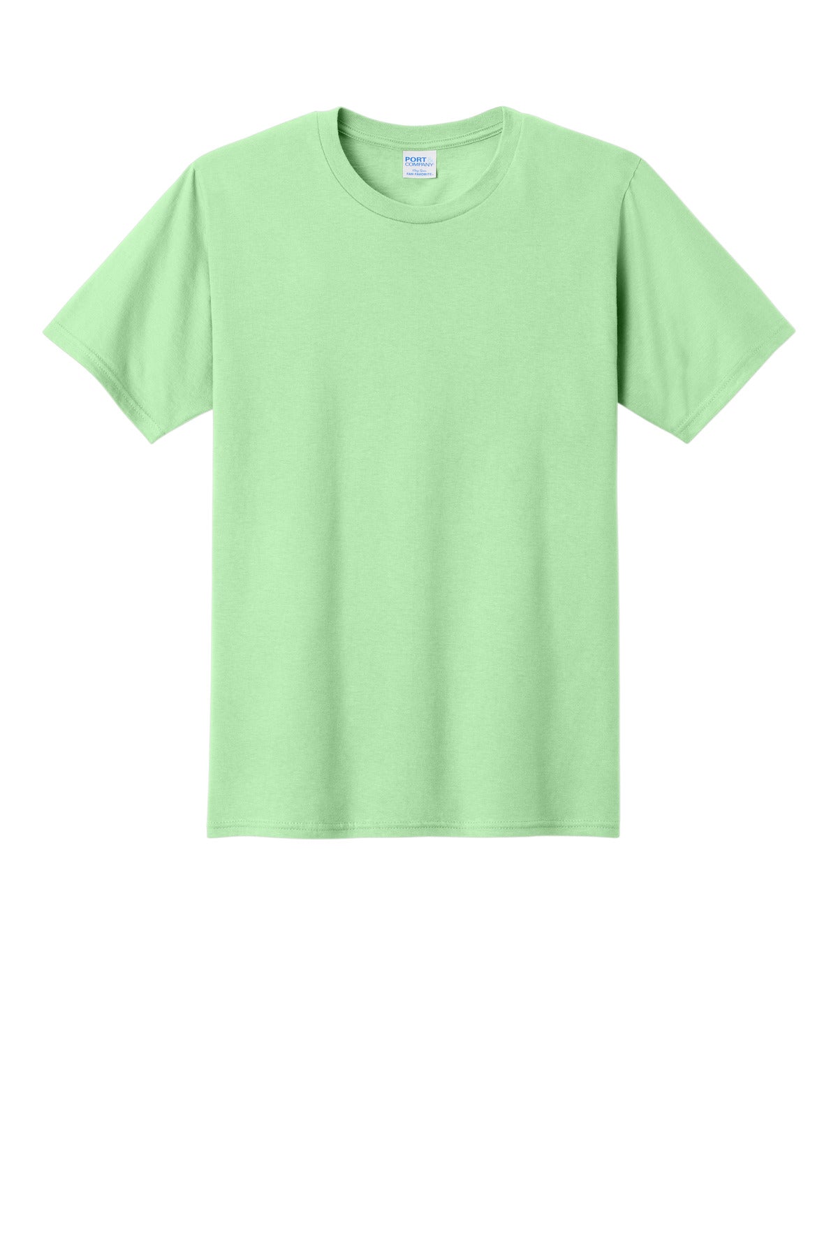 Front View of Spearmint Port & Co Fan Favorite Tee. PC450 plain