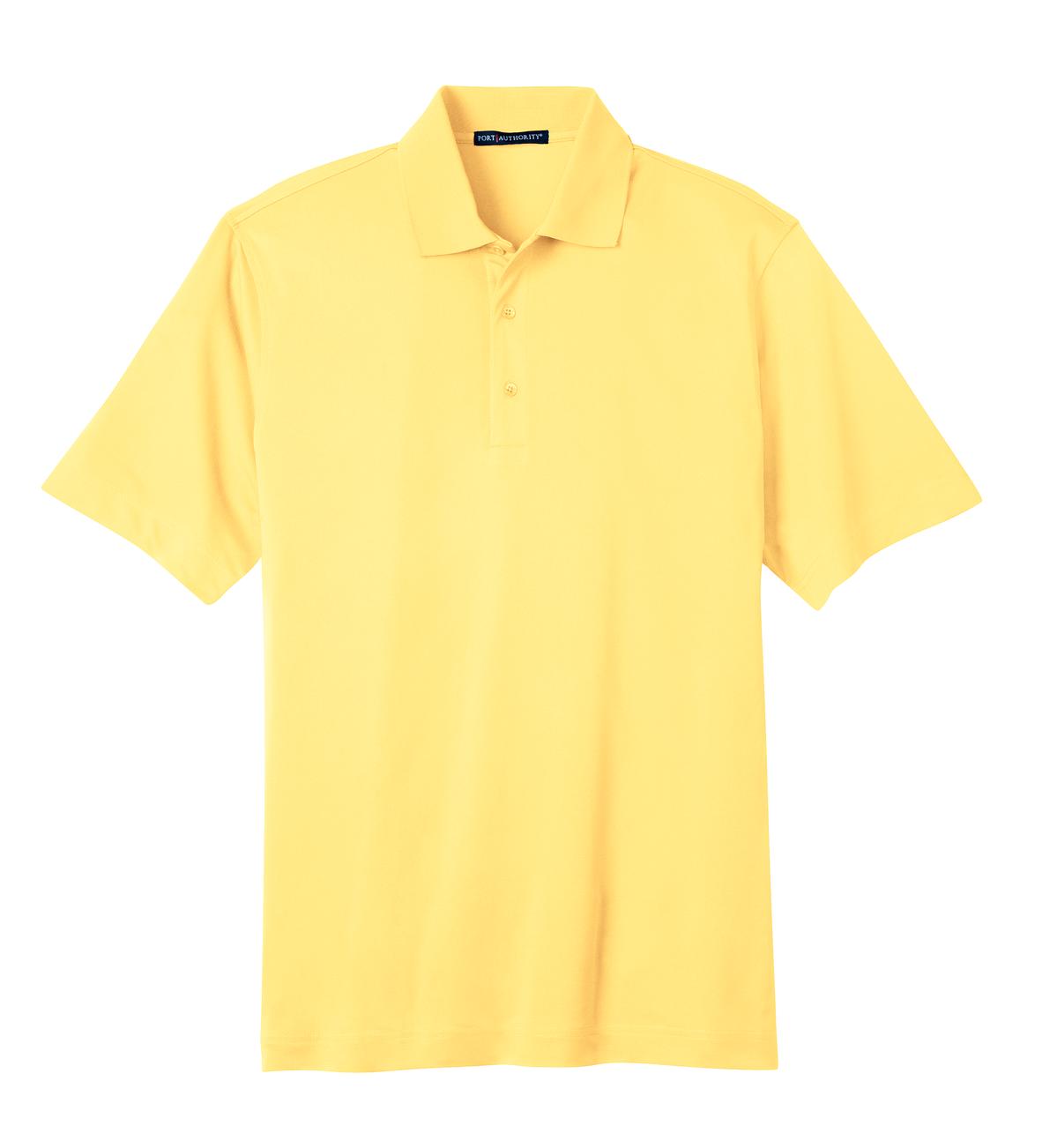 Front View of Splendid Ylw Port Authority Tech Pique Polo. K527 plain