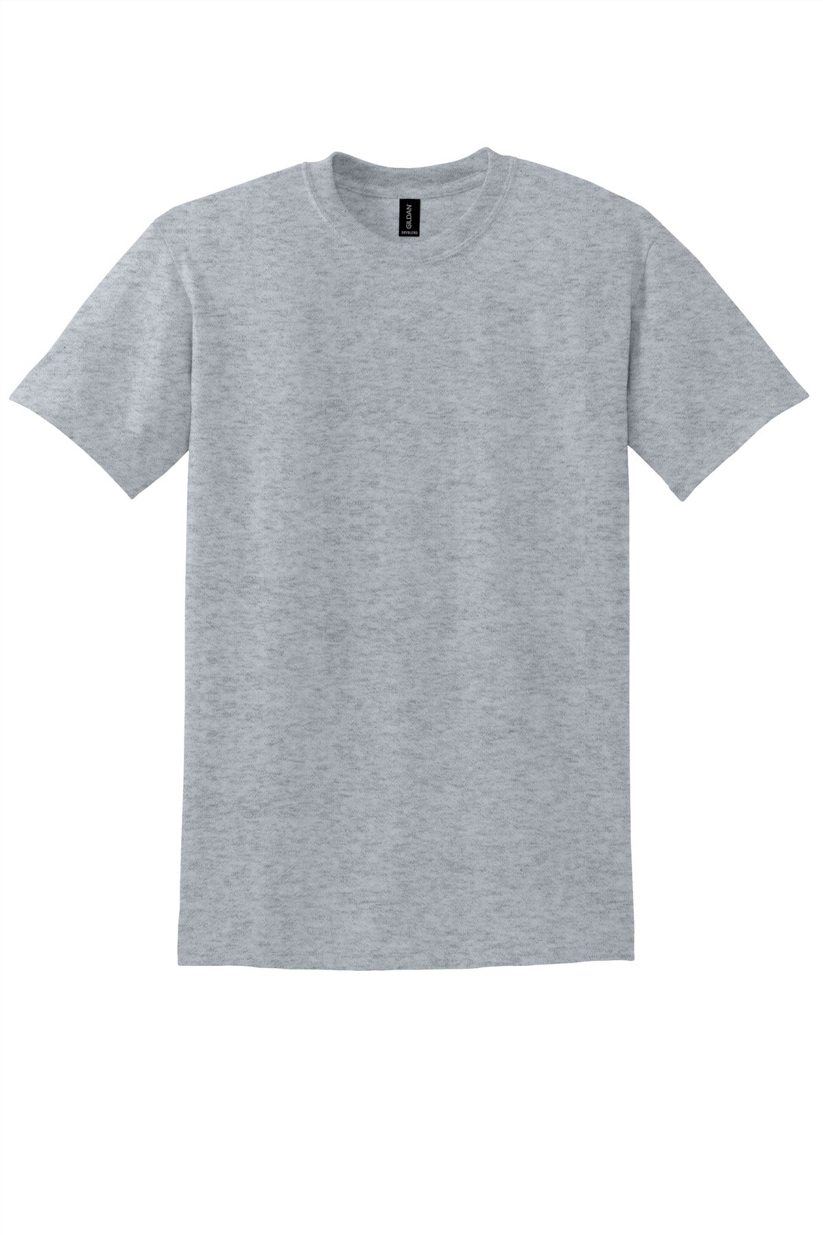 Front View of Sport Grey Gildan DryBlend 50 Cotton/50 Poly T-Shirt. 8000 plain