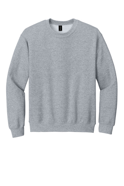 Front View of Sport Grey Gildan Heavy Blend Crewneck Sweatshirt. 18000 plain