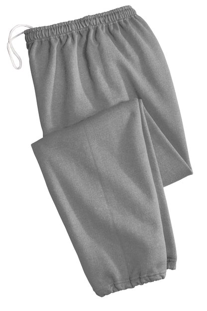 Front View of Sport Grey Gildan Heavy Blend Sweatpant. 18200 plain