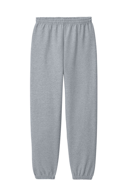 Front View of Sport Grey Gildan Heavy Blend Sweatpant. 18200 plain