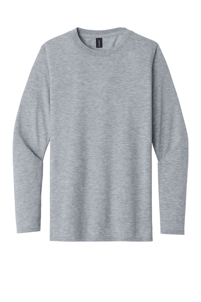 Front View of SportGrey Gildan Performance Long Sleeve T-Shirt. 42400 plain
