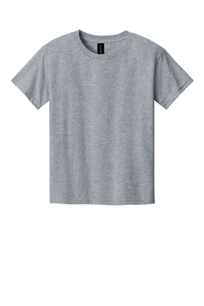 Front View of SportGrey Gildan Youth Light Cotton Tee 3000B plain