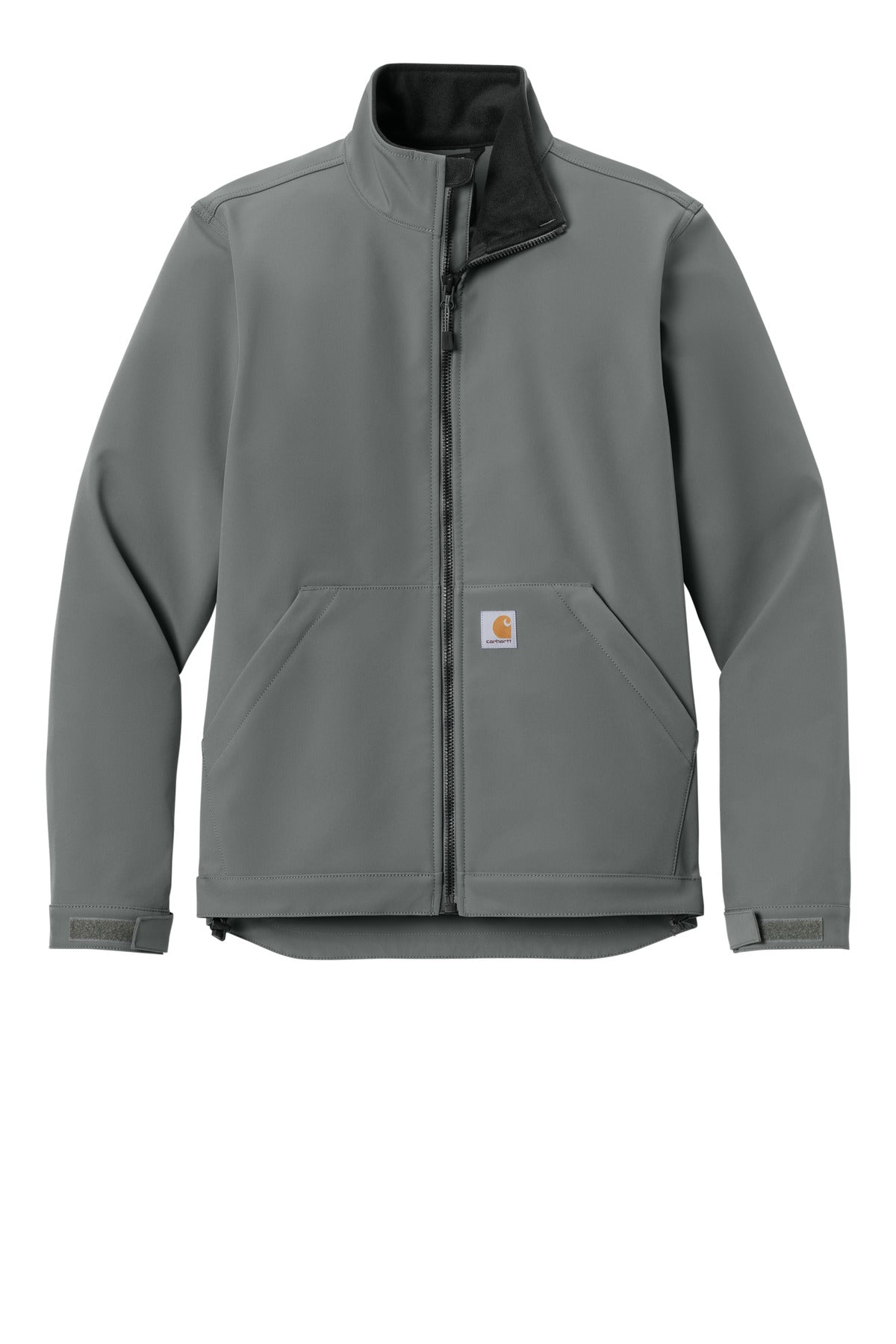 Front View of Steel Carhartt Rain Defender Soft Shell Jacket CT106438 plain