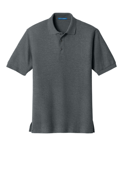 Front View of Steel Grey Port Authority Silk Touch Polo K500 plain