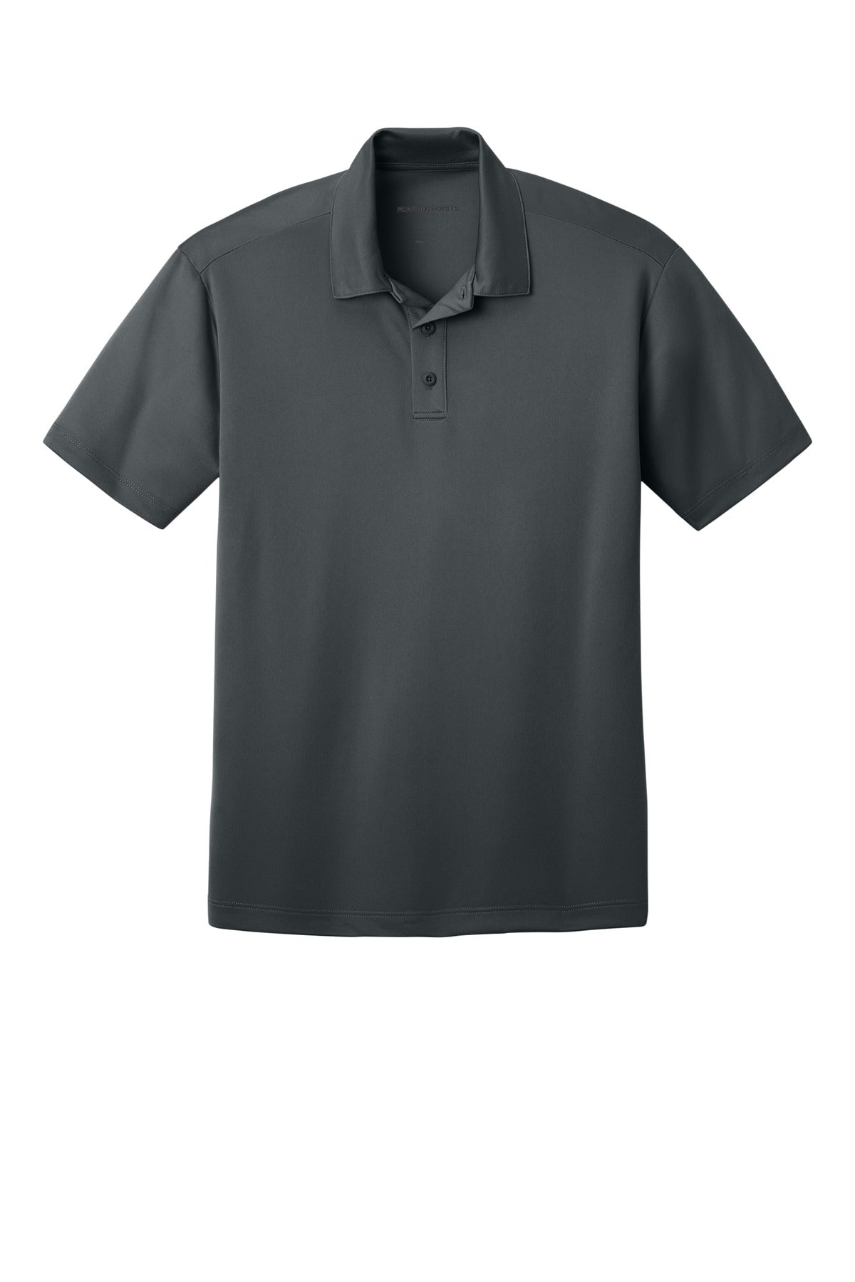 Front View of Steel Grey Port Authority Tall Silk Touch Performance Polo. TLK540 plain