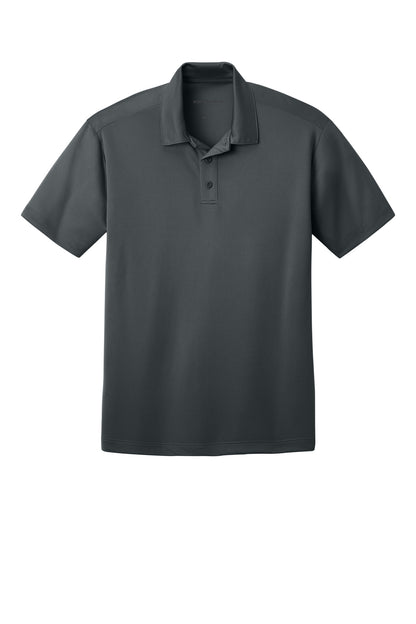Front View of Steel Grey Port Authority Tall Silk Touch Performance Polo. TLK540 plain