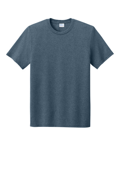 Front View of SteelBlHtr Port & Co Tri-Blend Tee. PC330 plain