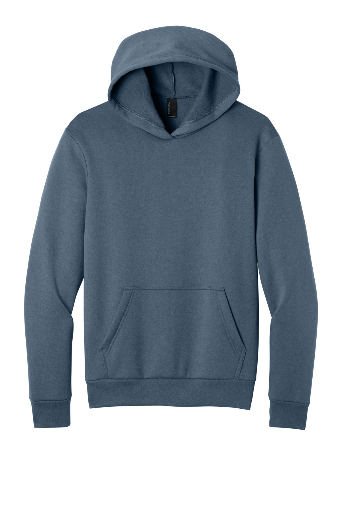Front View of SteelBlue Port & Co Easy Fleece Pullover Hooded Sweatshirt PC68H plain