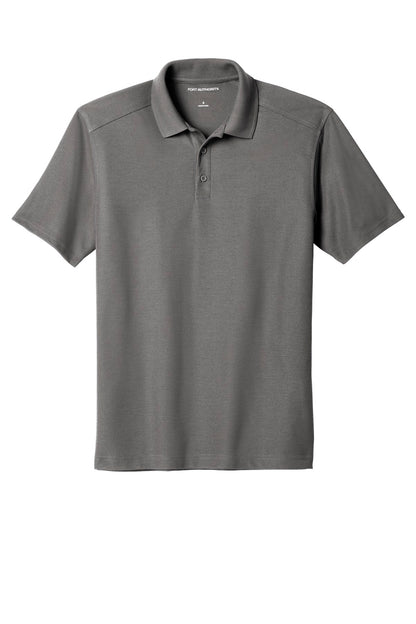 Front View of Sterling Grey Port Authority EZPerformance Pique Polo. K600 plain