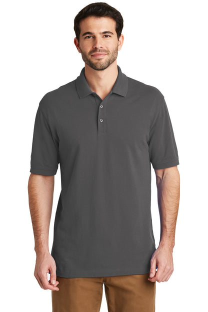 Front View of Sterling Grey Port Authority Tall EZCotton Polo TK8000 plain