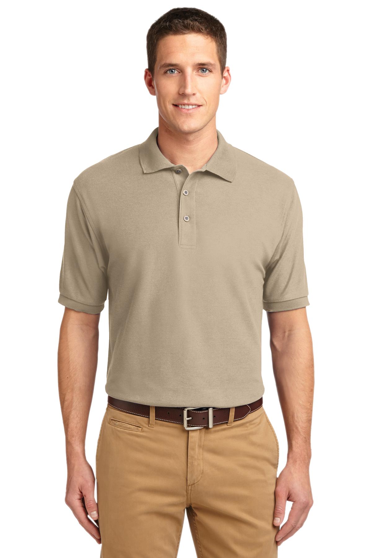 Front View of Stone Port Authority Extended Size Silk Touch Polo K500ES plain