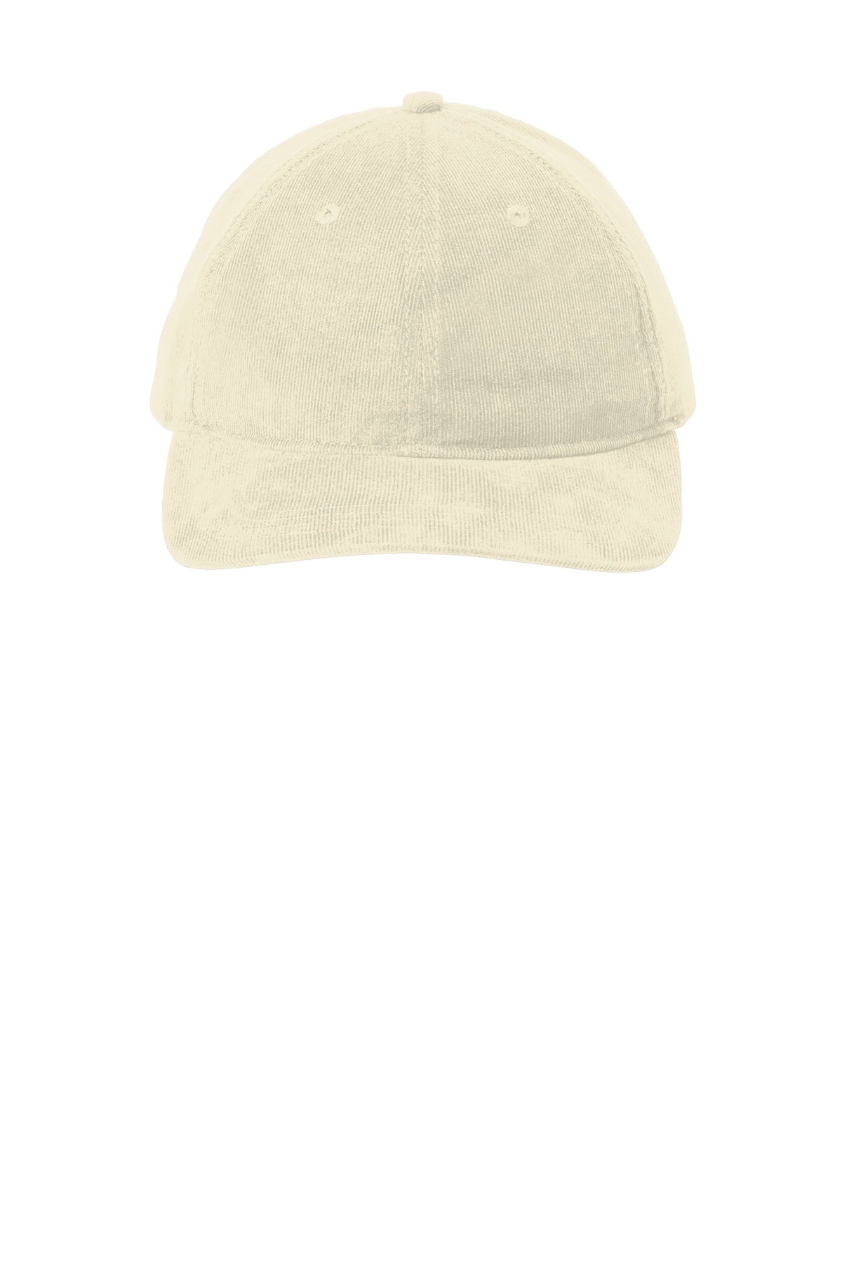 Front View of Stone Port Authority Light Corduroy Dad Cap C973 plain