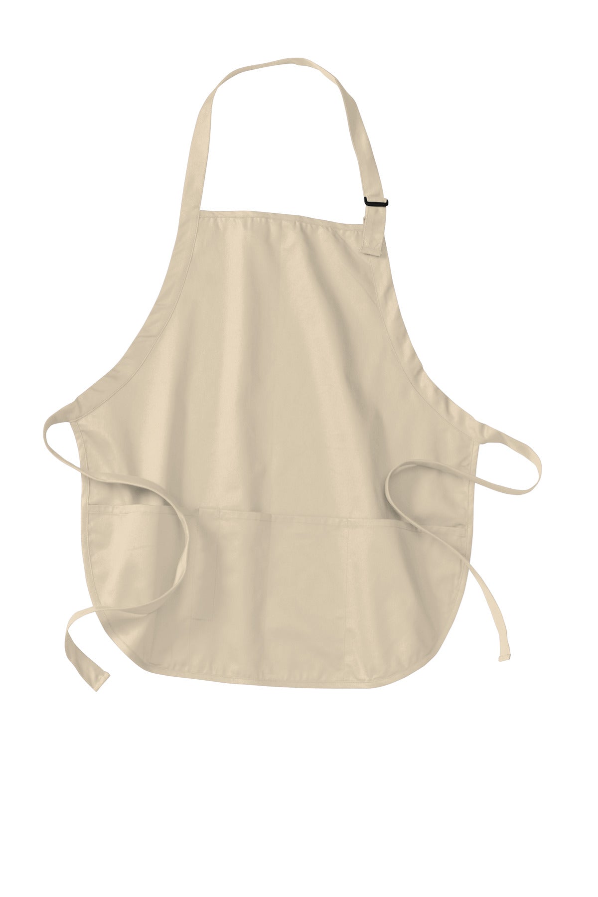 Front View of Stone Port Authority Medium-Length Apron with Pouch Pockets. A510 plain