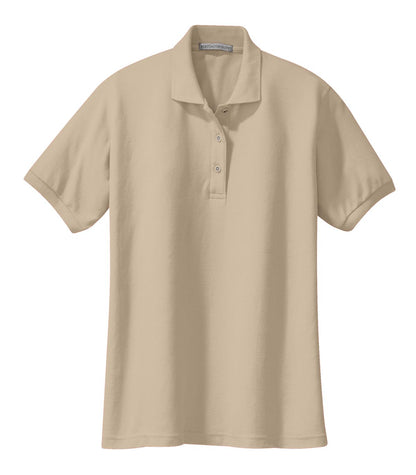Front View of Stone Port Authority Women's Silk Touch Polo. L500 plain